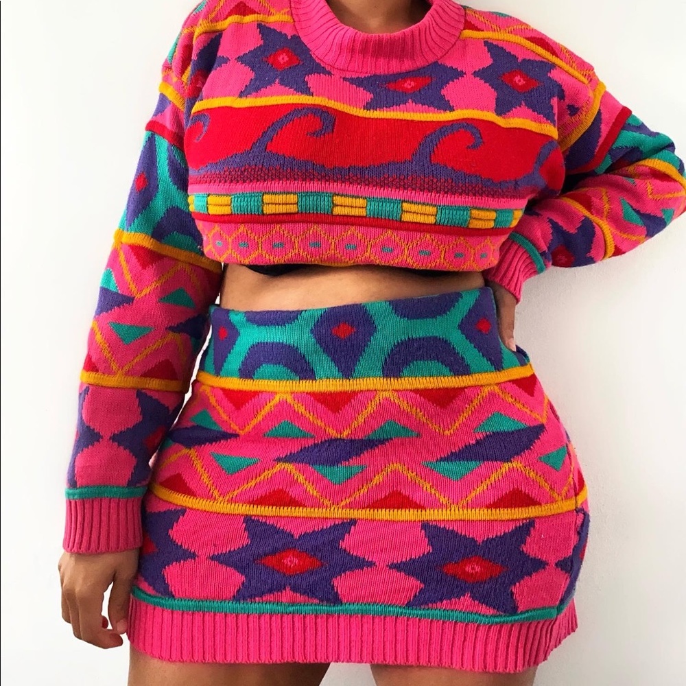 Vintage Reworked two piece skirt set